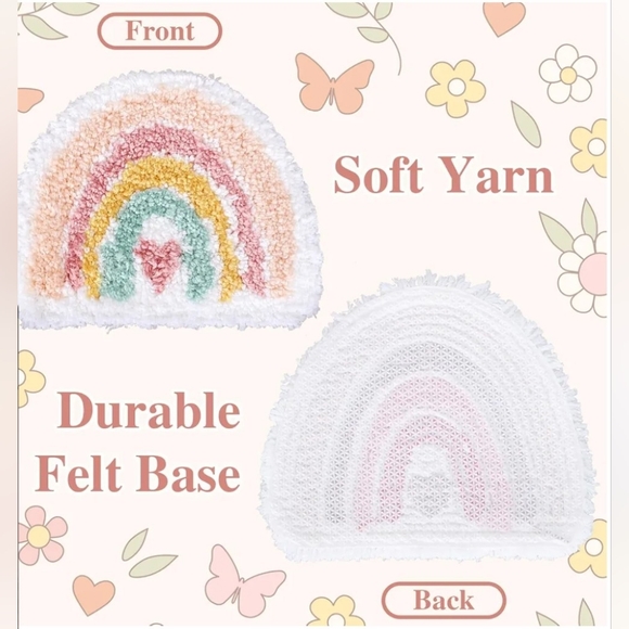 Boho Chic Drink Coasters in Pastel Rainbow Carpet Set of 4 New without Tags - Picture 10 of 11